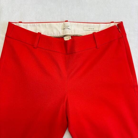 J. Crew Minnie Stretch Ankle Trouser Mid Rise Dress Pants Red Women’s Size 4 - Picture 4 of 12